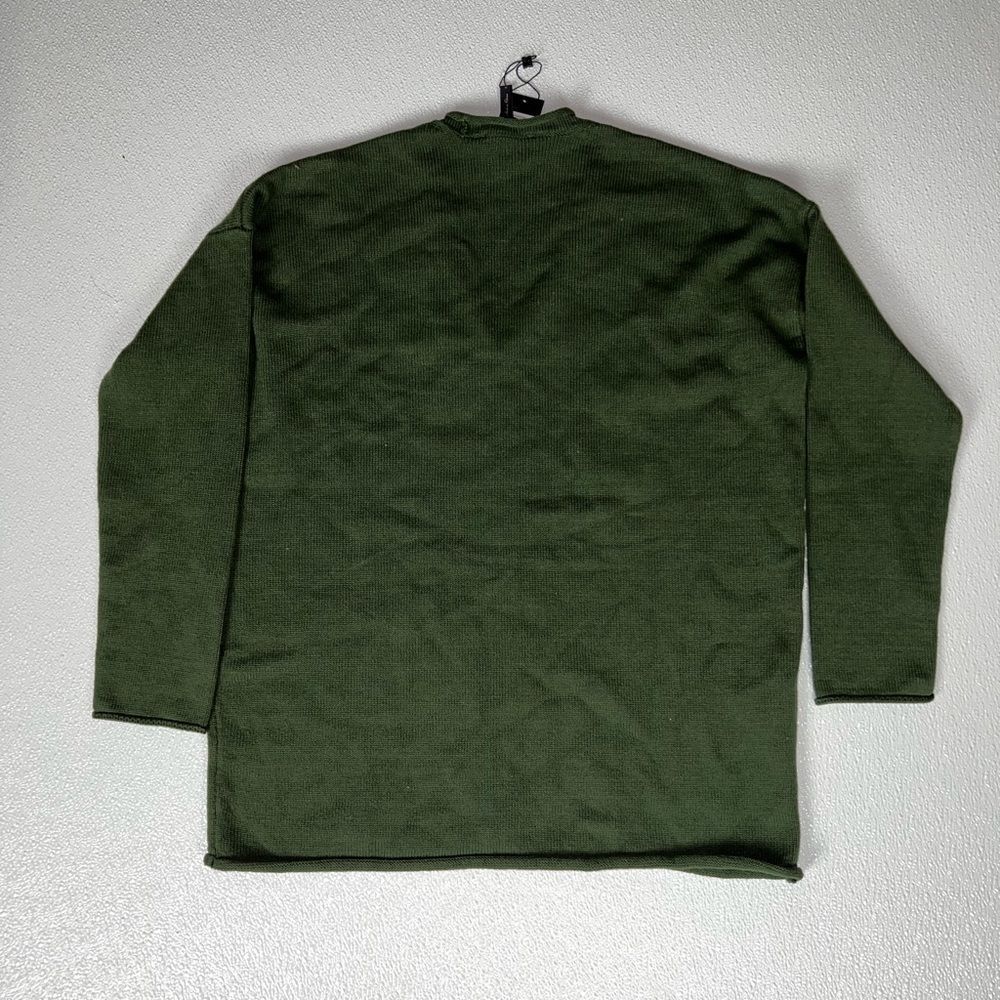 Bcbgmaxazria Olive Green V-Neck Roll Trim Pullover Sweater Size Small NWT - Picture 9 of 12